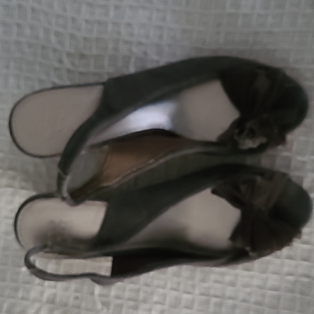 NY&C Brown high heeled sling back shoes